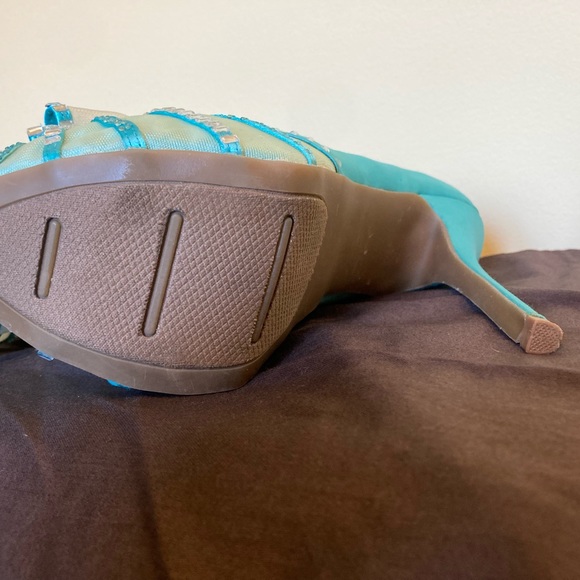 Turquoise Bow Heels Zigi New York size 9 - Picture 5 of 9